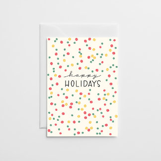 Colorful Confetti Dots Cream Paper Holiday Card