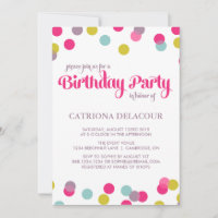 COLORFUL CONFETTI DOTS | KIDS BIRTHDAY INVITATION