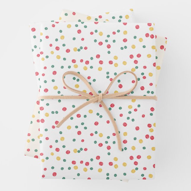 Colorful Confetti Dots Wrapping Paper Sheet (In situ)