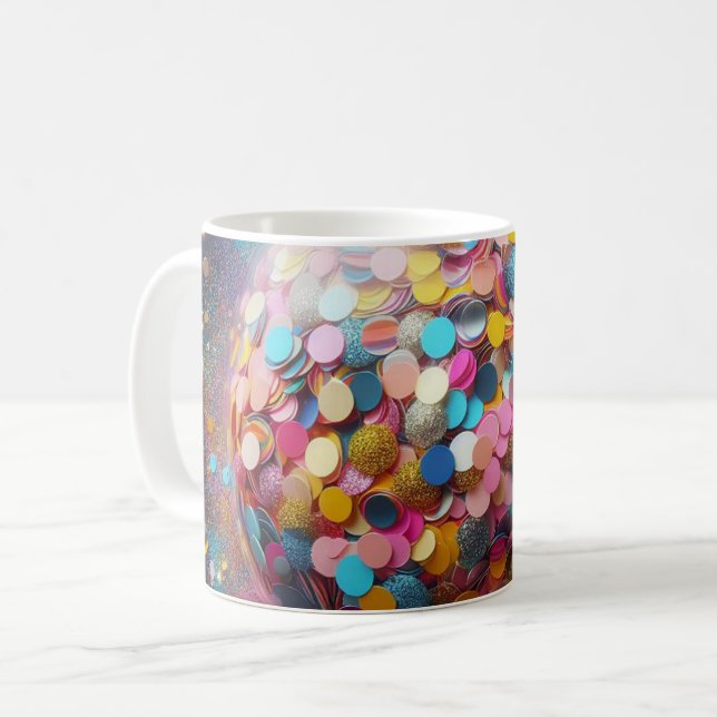 Colorful confetti mug! coffee mug (Front Left)