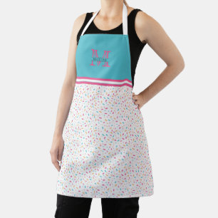 Colorful Confetti Sprinkles   Monogram Apron