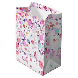 Colorful Confetti Watercolor Medium Gift Bag