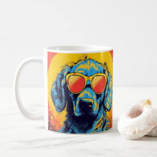 Colorful Cool Dog With Sunglasses Beach Vibes Mug