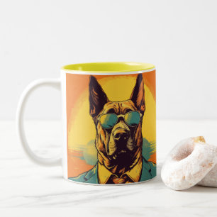 Colorful Cool Dog With Sunglasses Beach Vibes Mug