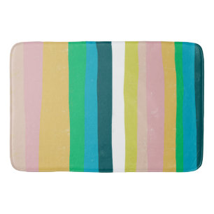 Colorful Cool & Fun Stripes Bath Mat