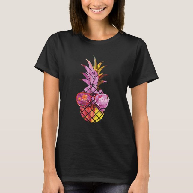 Colorful Cool Pineapple Cute Aloha Hawaii Pineappl T-Shirt (Front)