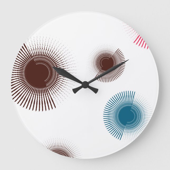 Colorful, cool, trend urban brush strokes circles large clock (Front)
