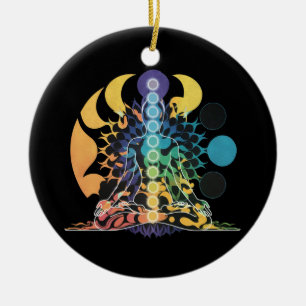 Colorful Cosmic Chakra Meditation Spiritual Energy Ceramic Tree Decoration
