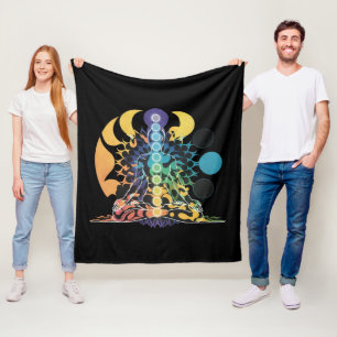Colorful Cosmic Chakra Meditation Spiritual Energy Fleece Blanket