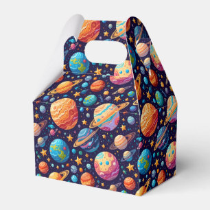 Colorful Cosmic Galaxy Kids' Birthday Favor Box