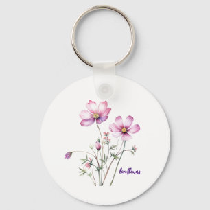 Colorful cosmos flowers, Colorful Blooms Key Ring