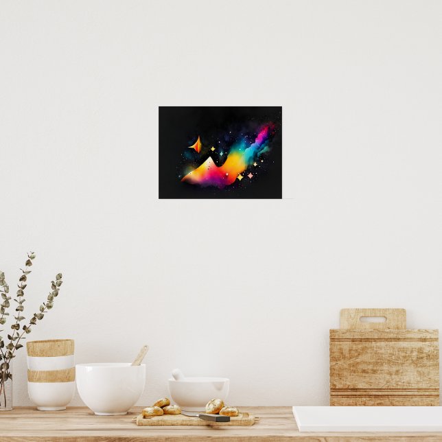 Colorful Cosmos – Vibrant Galactic Concept Poster (Kitchen)