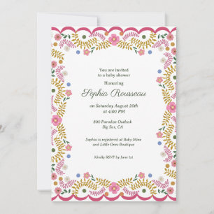 Colorful Cottagecore Baby Shower Invitation