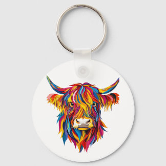 Colorful Cow Keychain – Vibrant Farm Animal Art Ke