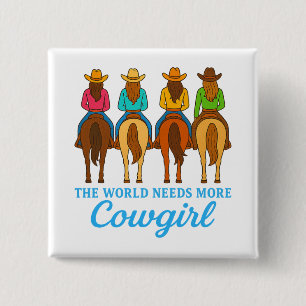 Colorful Cowgirls Western Bachelorette Party 15 Cm Square Badge
