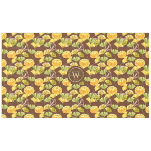 Colorful Cozy Autumn Watercolor Pattern Monogram Tablecloth