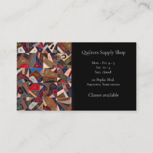 Colorful crazy quilt business card