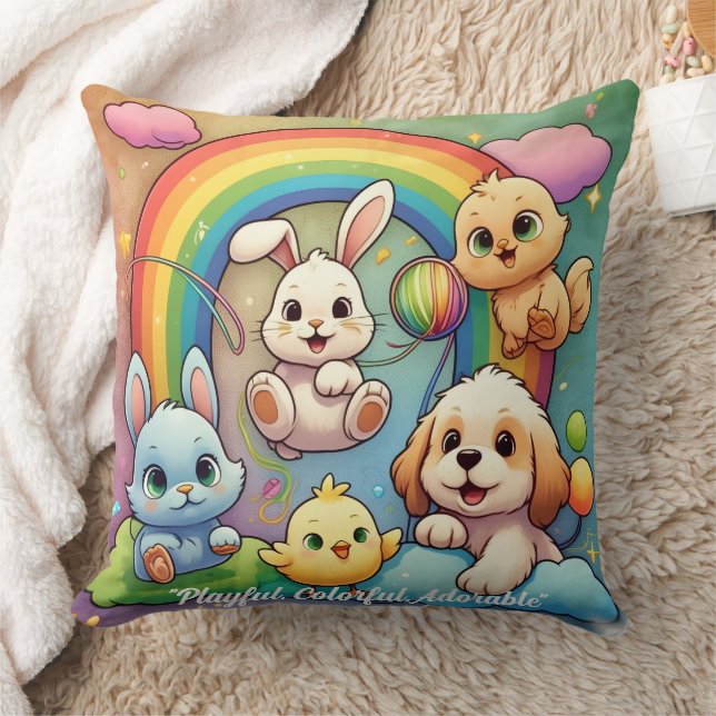 "Colorful Creature Bliss" Cushion (Blanket)