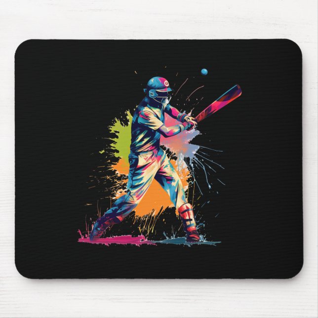 Colorful Cricketer Boy On Mens Cricket 1  Mouse Pad (Front)