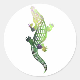 colorful crocodile classic round sticker