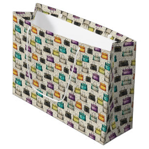 Colorful Crocodile Handbag Fashion Pattern Large Gift Bag