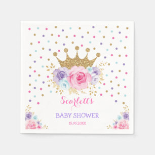 Colorful Crown Princess Royal Baby Shower Girl Napkin