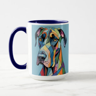 Colorful Cubist Great Dane Mug