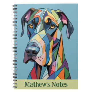 Colorful Cubist Great Dane  Notebook