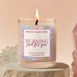 Colorful Custom Valentine's Day Candle Label
