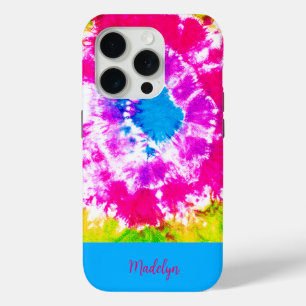 COLORFUL CUSTOMIZE TIE-DYE DESIGN   iPhone 15 PRO CASE