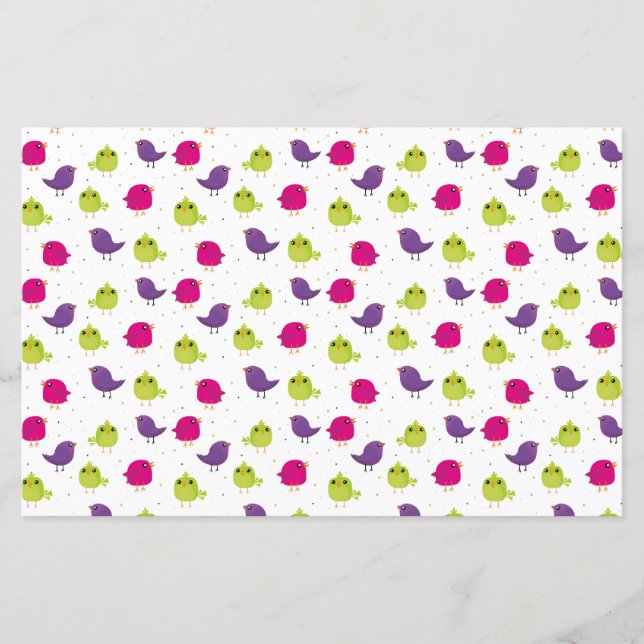 Colorful Cute Birds Pattern (Front)