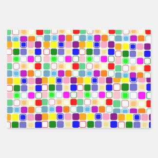 Colorful Cute Cubes Wrapping Paper Sheet