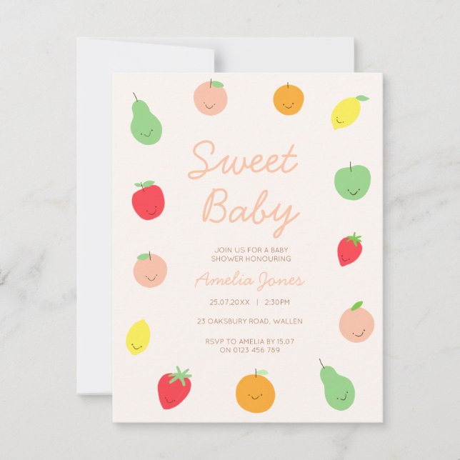 Colorful & Cute Fruit Baby Shower Invitation (Front)
