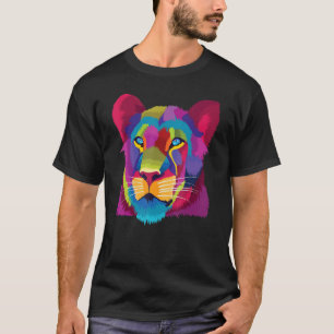 colorful cute lioness Female Lion Face for Africa T-Shirt