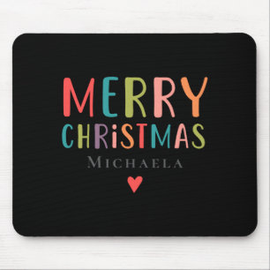 Colorful Cute Merry Christmas Matching Family Mouse Pad