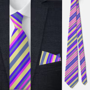 Colorful Cute Stripes Pattern          Tie