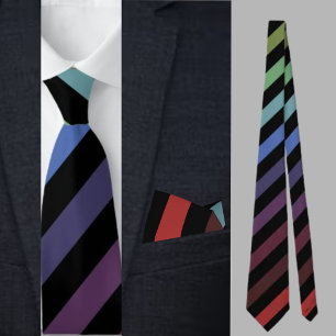 Colorful Cute Stripes Pattern          Tie