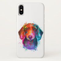 Colorful Dachshund Dog Art Illustration