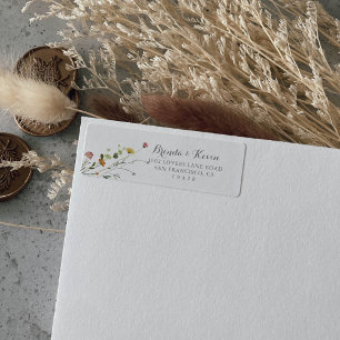 Colorful Dainty Wild Flowers Return Address 