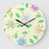 Colorful daisies, clock
