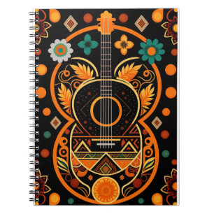 Colorful Day of the Dead Guitar Art Notebook