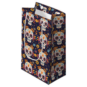 Colorful day of the dead sugar skull seamless patt small gift bag