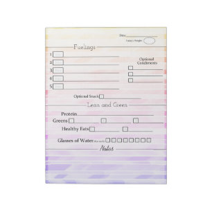 Colorful Design Minimalist 5 and 1 Food Tracker Notepad