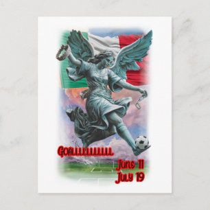 Colorful Design of Angel of Independence on a  Holiday Postcard