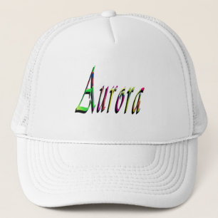 Colorful Designed Aurora Girls Name, Trucker Hat