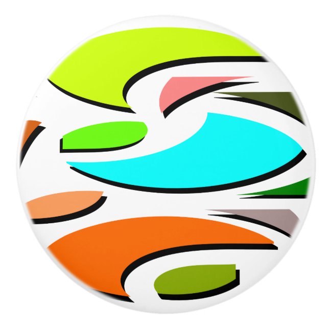Colorful designer ceramic handle knob (Front)