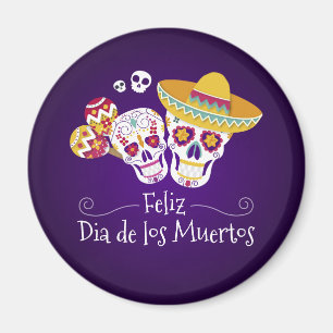 Colorful Dia de los Muertos   Magnet