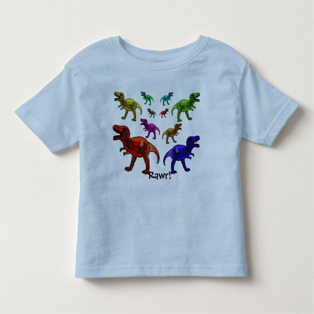 Colorful Dinosaur Rawr! T-Shirt (Front)
