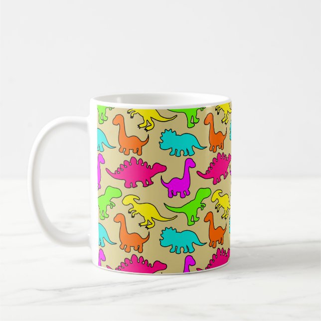 Colorful Dinosaurs Coffee Mug (Left)