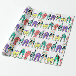 Colorful Dog Butts Pattern Wrapping Paper
